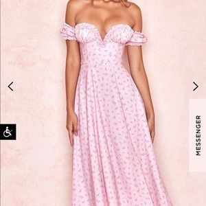 LAUREN 
PINK FLORAL STRAPLESS MIDI SUNDRESS